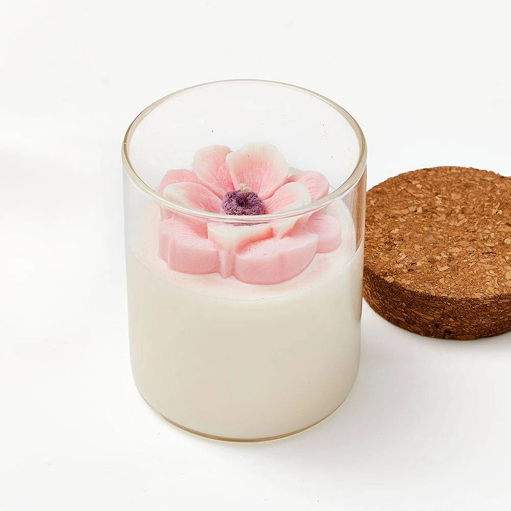 Pink Flower Candle