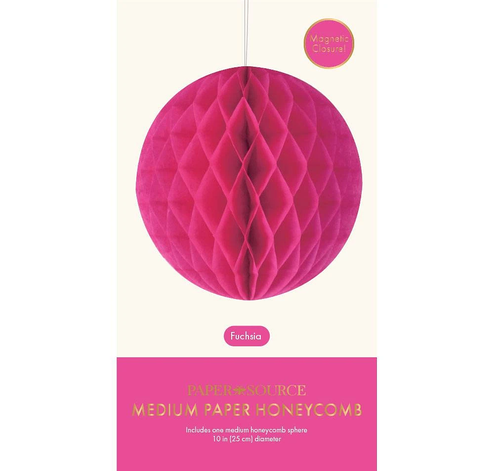 Fuchsia Paper Honeycomb Sphere