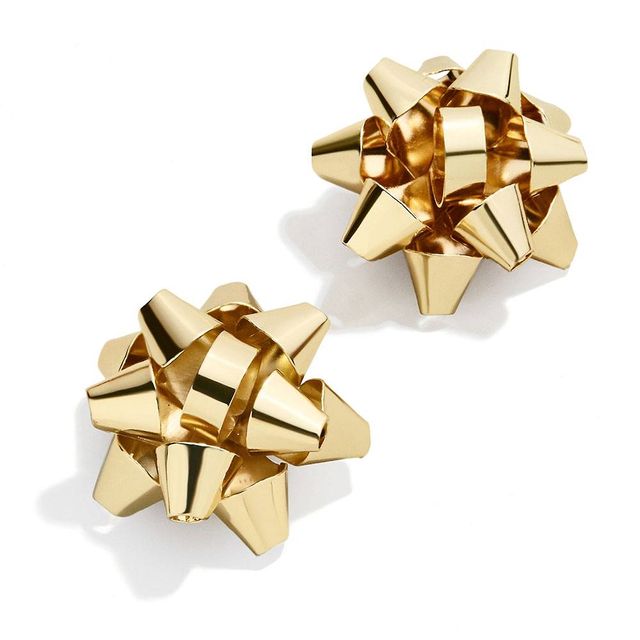 Holiday Christmas Celebration Bow Post Earrings Gold  Rosemarie  Collections