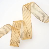 Gold Glitter Stripe Ribbon