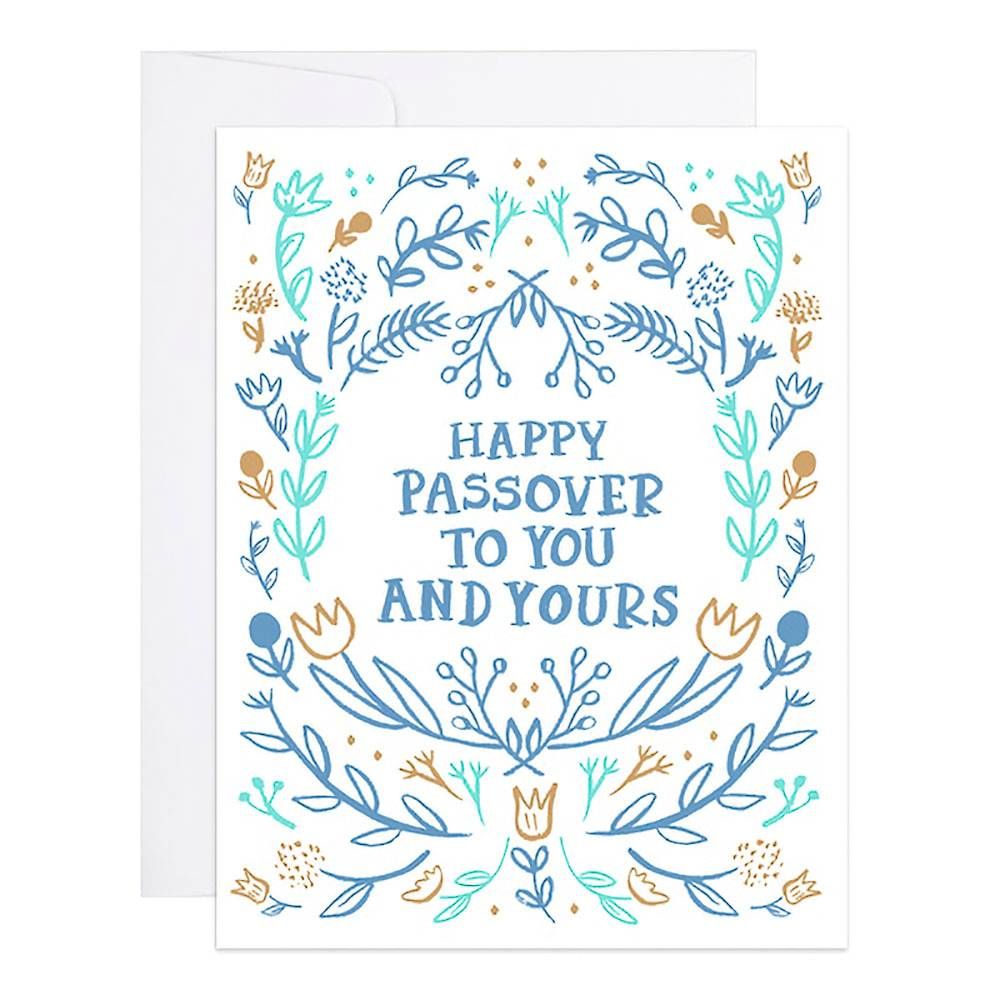 Happy Passover Floral Letterpress Card