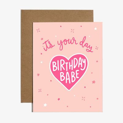 Birthday Babe Sticker Birthday CArd