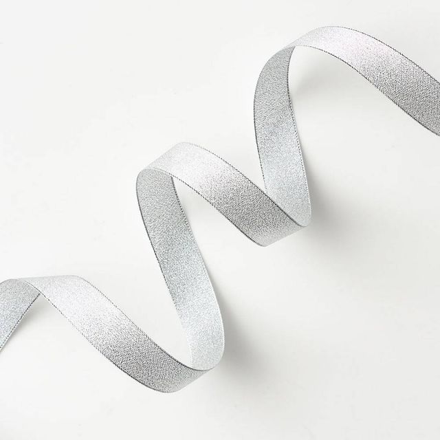 Silver Glitter Textured Ribbon