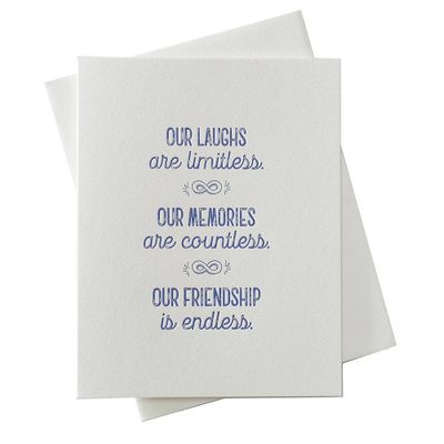 Laughs, Memories & Friendship Greeting Card