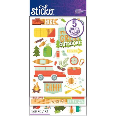 Outdoor Vacation Camp Stickers