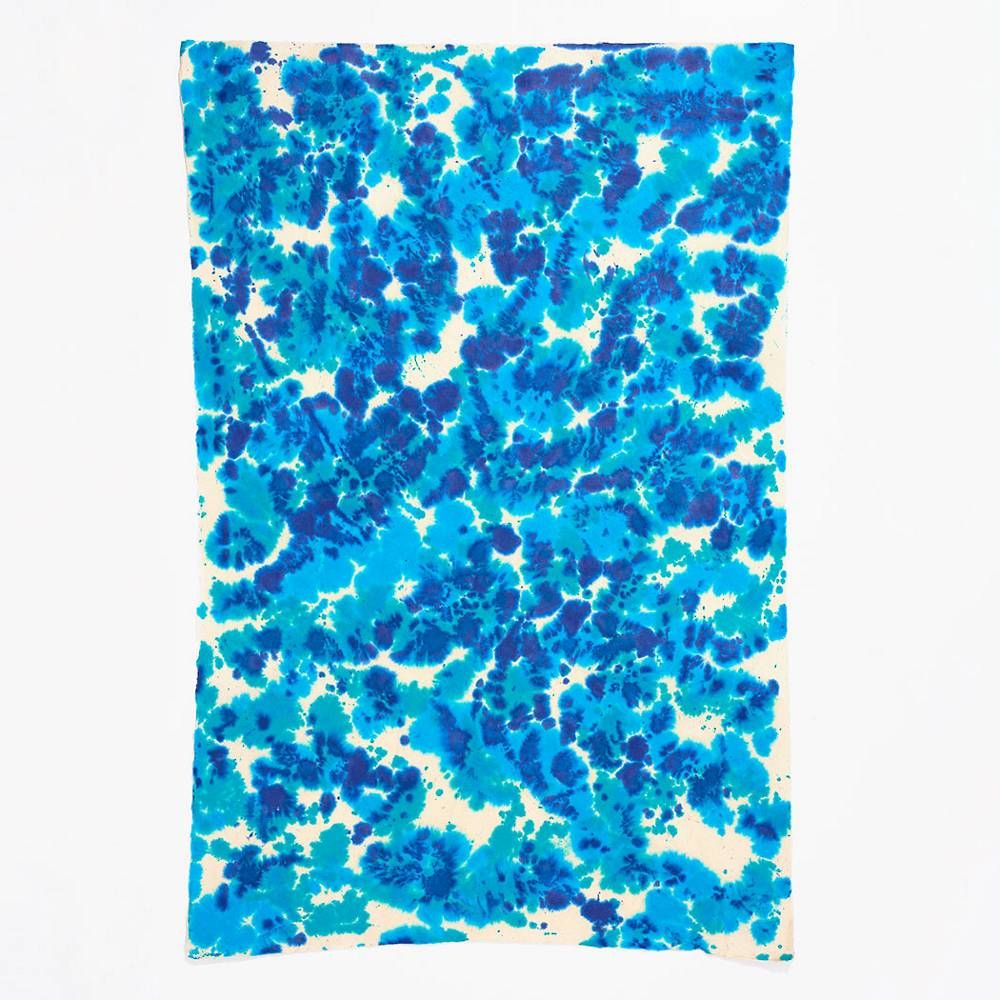 Blue Shades Tie Dye on Cream Handmade Paper