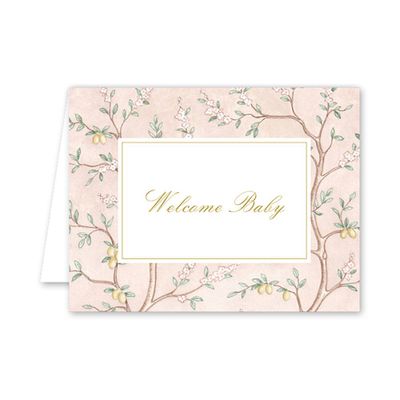Pink Floral Welcome Baby Card