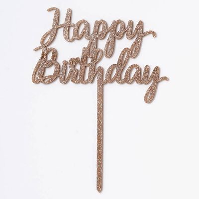 Glitter Happy Birthday Cake Topper