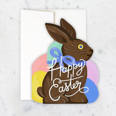 Die Cut Chocolate Bunny Easter Card