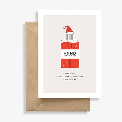 Hand Santa-tizer Christmas Card