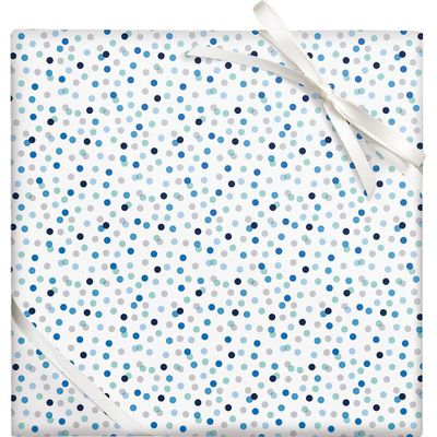 Blue & Silver Confetti Wrapping Paper