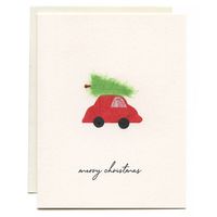 Red Car & Tree Christmas Card