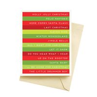 Striped Christmas Carol Card