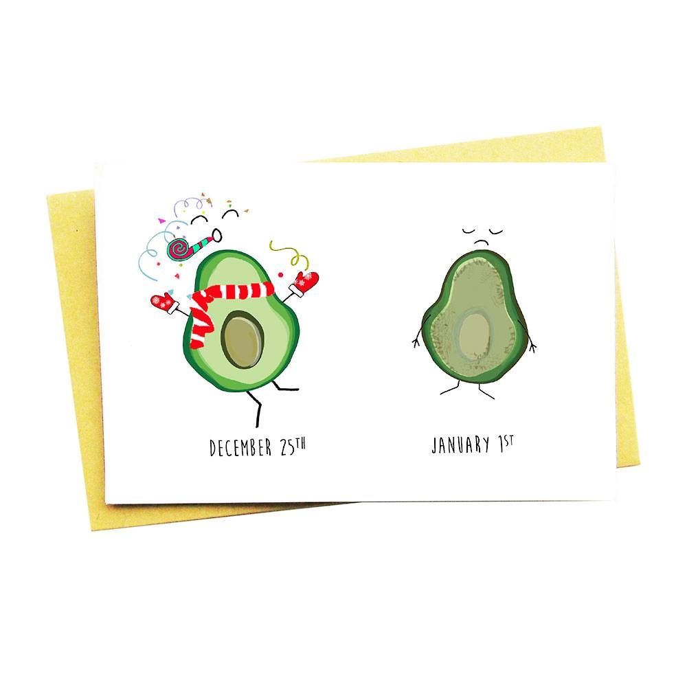 Avocado Party Christmas Card