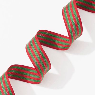 Red & Green Stripe Ribbon