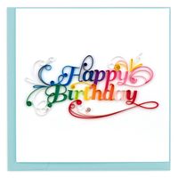 Quilling Colorful Script Birthday Card