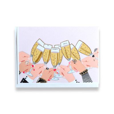 Glitter Toast Congratulations Card