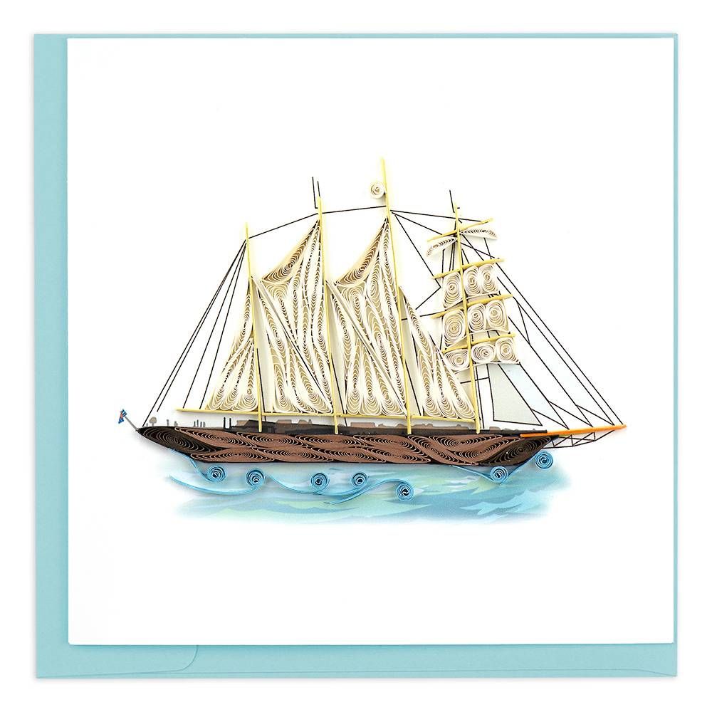 Quilling Sea Ship Greeting Card