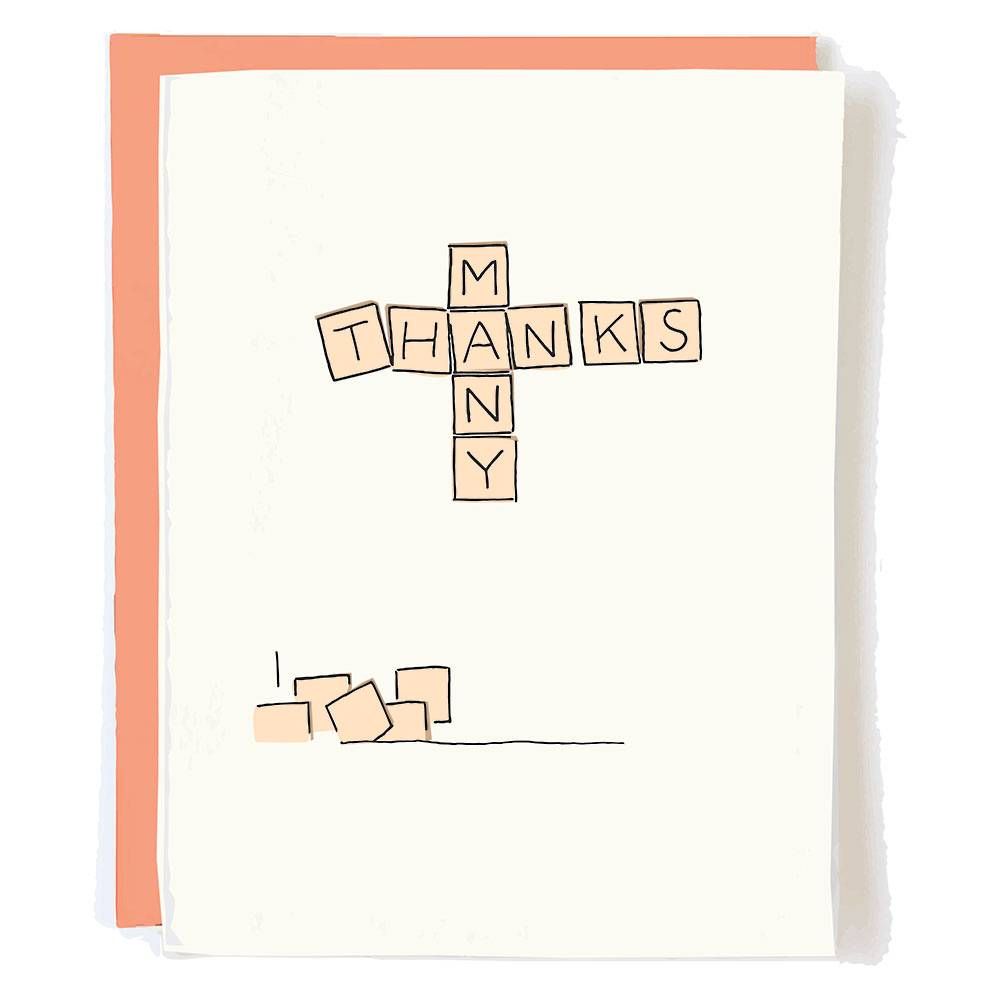 Letter Tiles Thank You Card