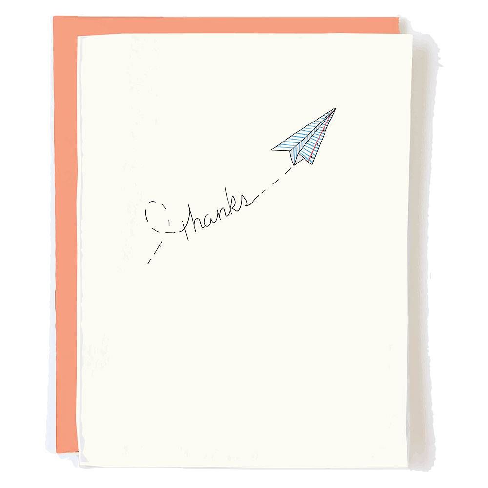 Paper Plane Thank You Card