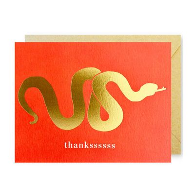 Gold Foil Snake Thank You Card
