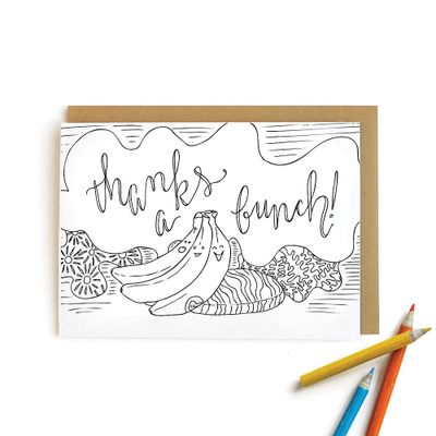 Color In Thank You Card