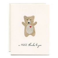 Handcrafted Bear Hug Thank You Card