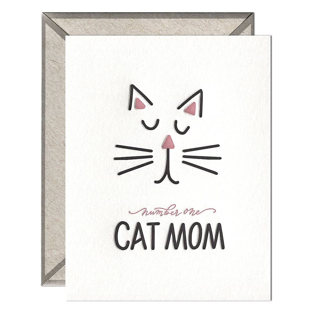 #1 Cat Mom Greeting Card