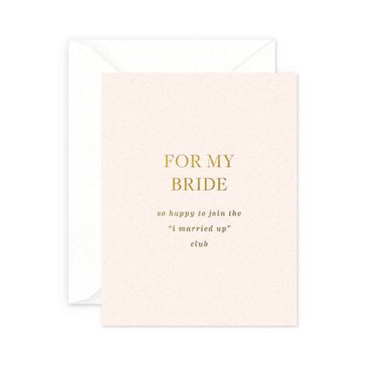 Pink To My Bride Wedding Card