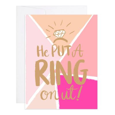 He Put A Ring On It Engagement Card