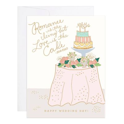 Romance Is The Icing Wedding Card