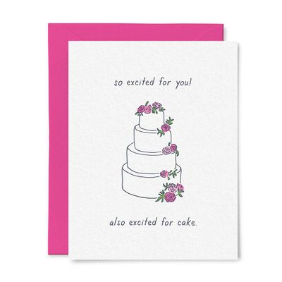 Excited For The Cake Wedding Card