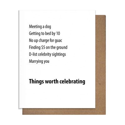 Things Worth Celebrating Wedding Card