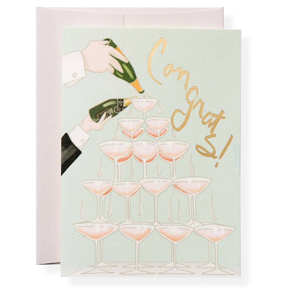 Champagne Tower Congratulations Card