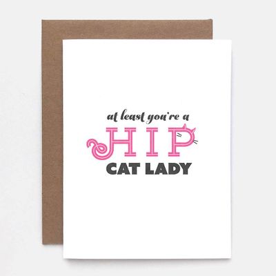 Hip Cat Lady Greeting Card