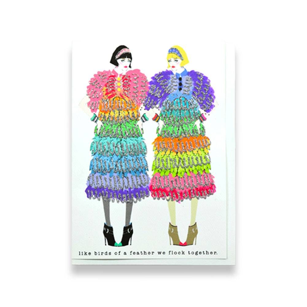 Glitter We Flock Together Greeting Card