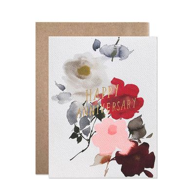 Watercolor Floral Anniversary Card
