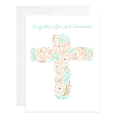 Cross First Communion Card