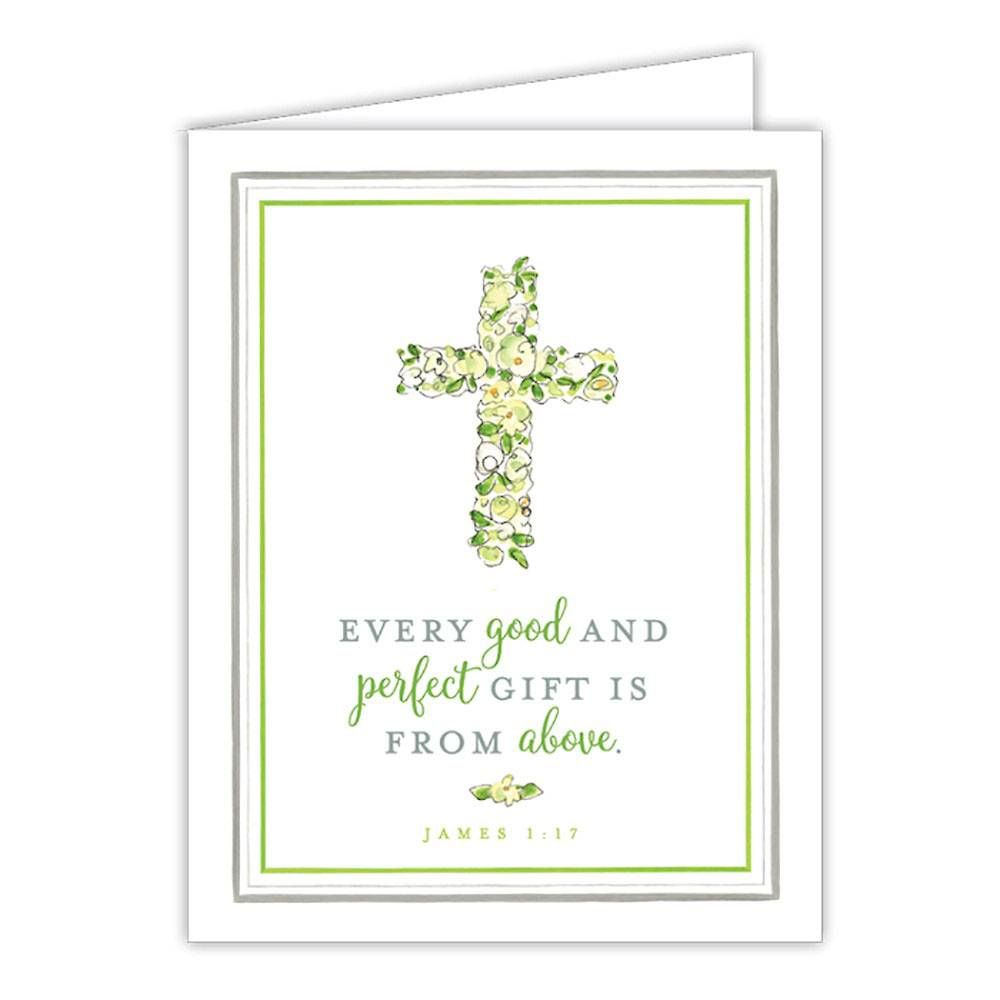 Green Glitter James 1:17 Greeting Card