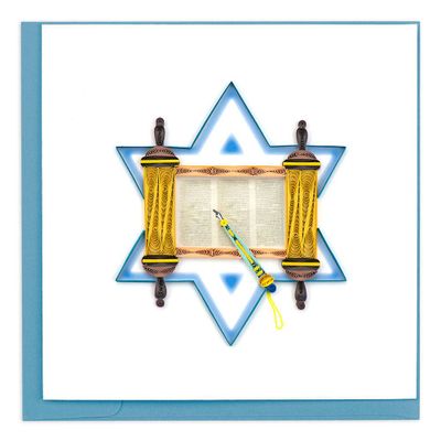 Quilling Star And Torah Greeting Card