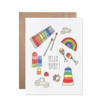 Rainbow Hello Baby Card