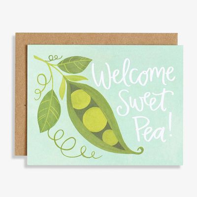 Welcome Sweet Pea Baby Card