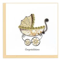 Quilling Baby Carriage Card