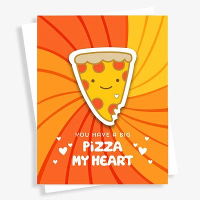 Pizza My Heart Sticker Greeting Card