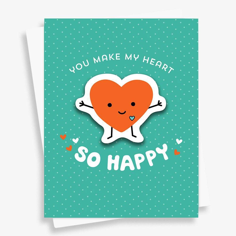 Happy Heart Sticker Greeting Card