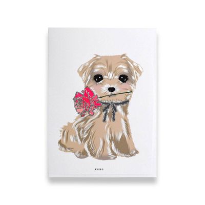 Glitter XO Puppy Love Card