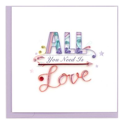 Quilling All You Need Is Love Card