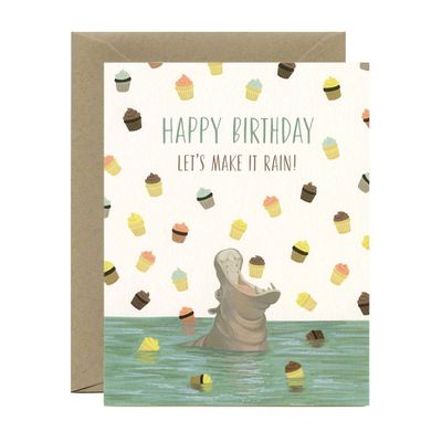 Raining Cupcakes Birthday Card