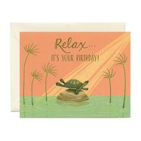 Relaxing Turtle Birthday Card