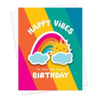 Rainbow Vibes Sticker Birthday Card